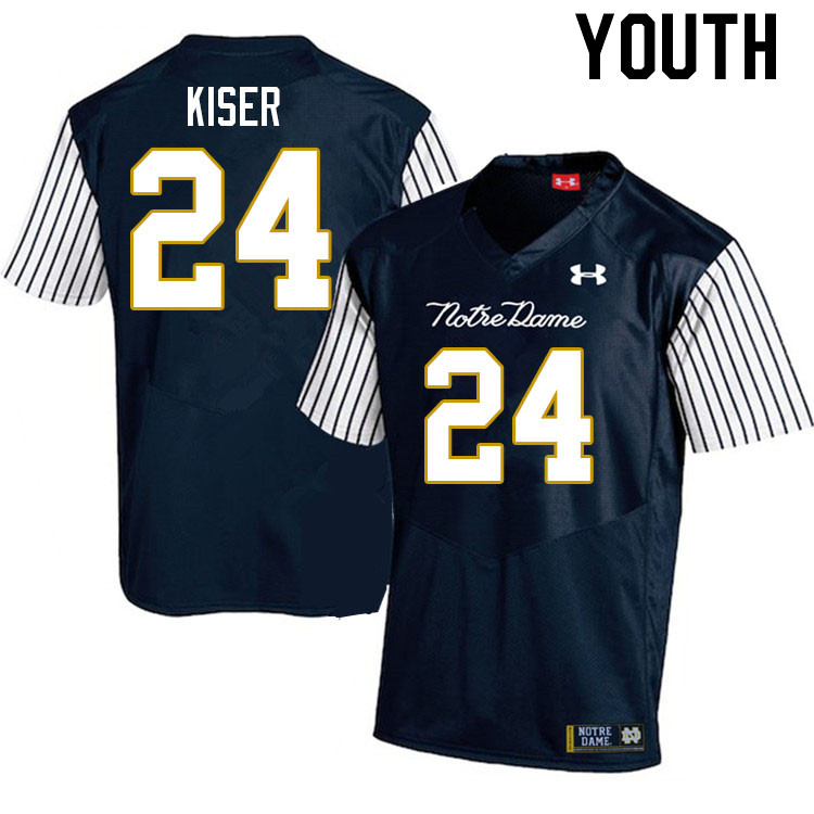 Youth #24 Jack Kiser Notre Dame Fighting Irish College Football Jerseys Stitched-Alternate